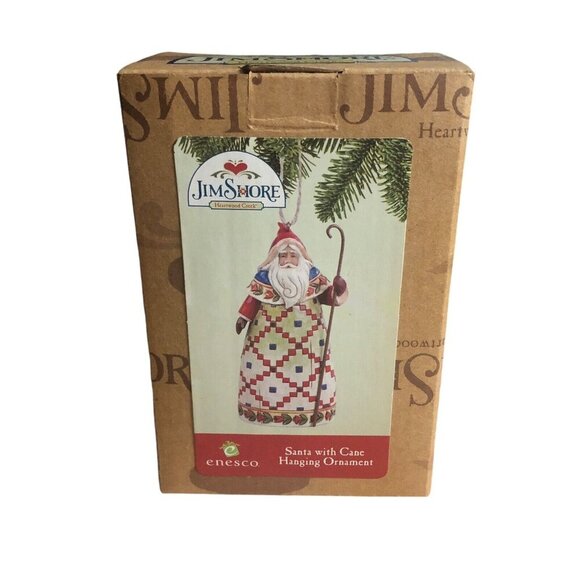 JIM SHORE "Santa with Cane" 4.5" Enesco Hanging Christmas Ornament Xmas IOB - Picture 3 of 7